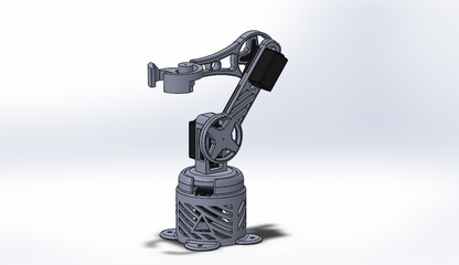 简易适合3D打印的三轴机械臂3D模型图纸 Solidworks设计